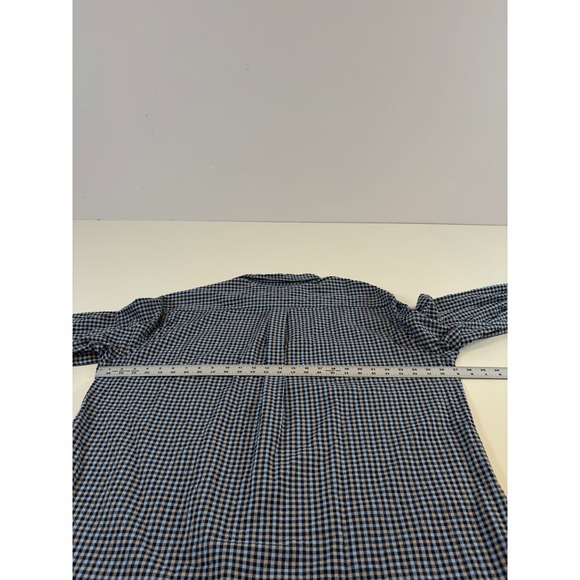 Vineyard Vines OTG Blue Long Sleeve Button Seersucker Gingham Shirt Blue Men 2XL - Picture 7 of 12